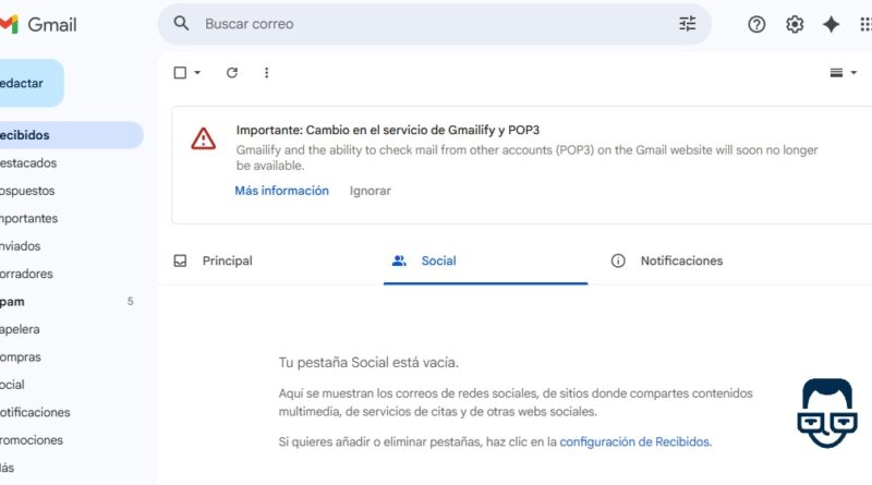 Cambio en el servicio de Gmailify y POP3
