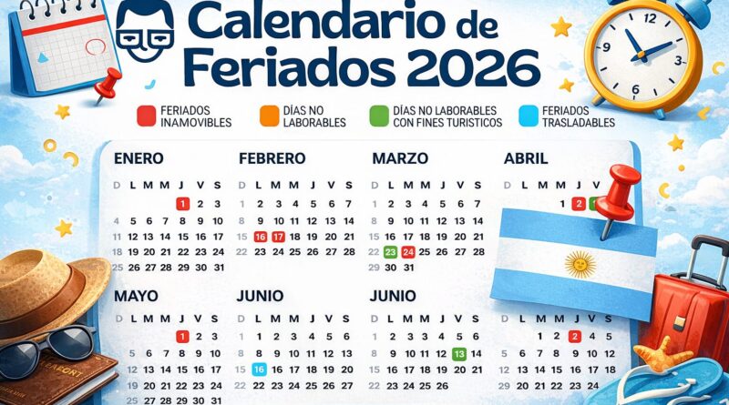 Calendario de feriados Argentina 2026: fechas oficiales